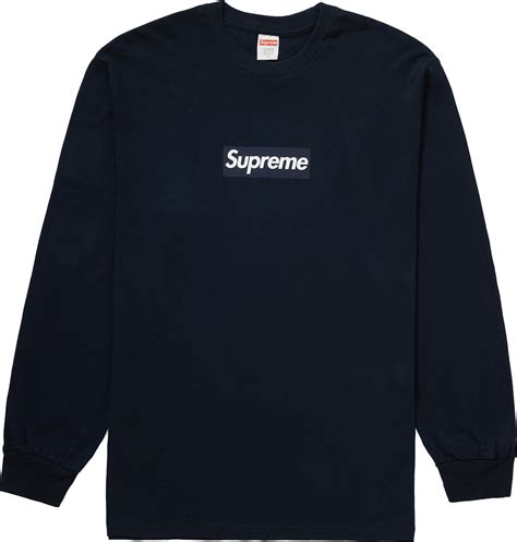 supreme navy logo tee